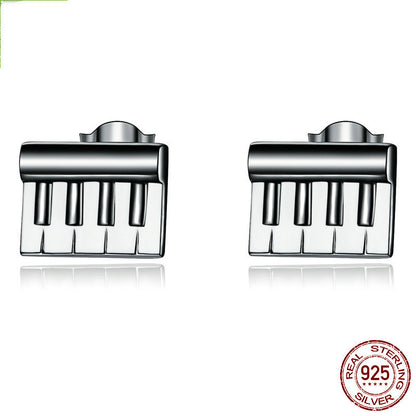 Mini Piano Note 925 Silver Stud Earrings