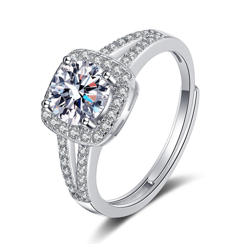 Moissanite diamond engagement ring