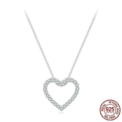 Heart-shaped Moissanite Necklace 925  Silver