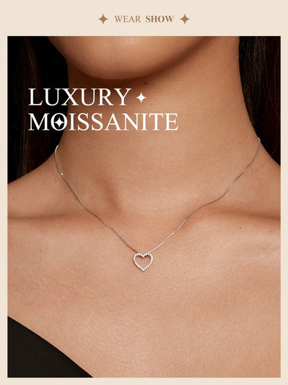 Heart-shaped Moissanite Necklace 925  Silver