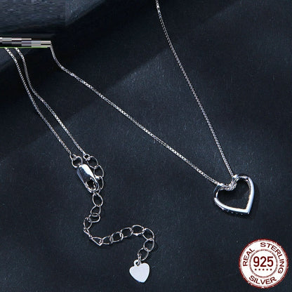 Heart-shaped Moissanite Necklace 925  Silver