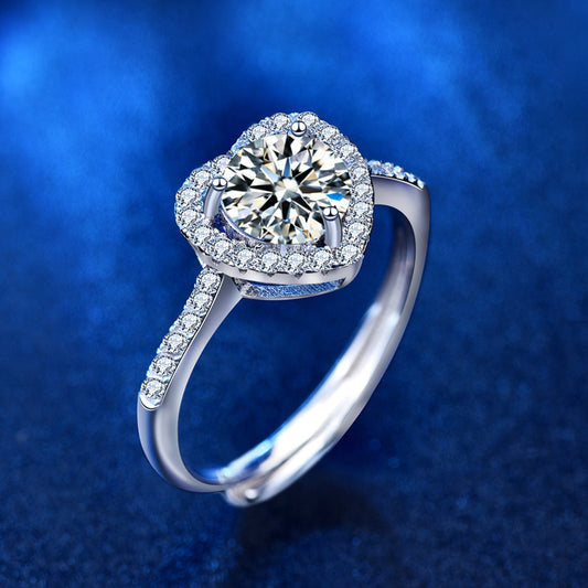 Moissanite Live Heart Diamond Ring