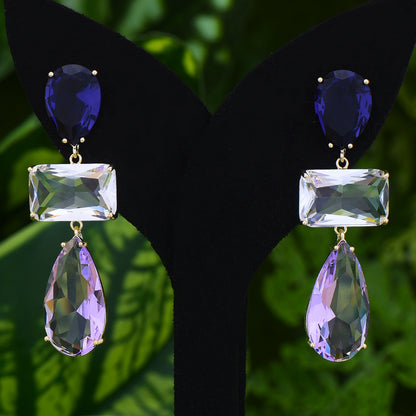 Female water drop tourmaline earrings