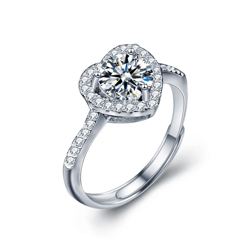 Moissanite Live Heart Diamond Ring