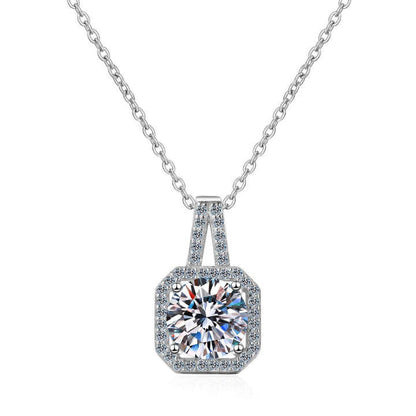 925 Silver Moissanite Pendant Necklace