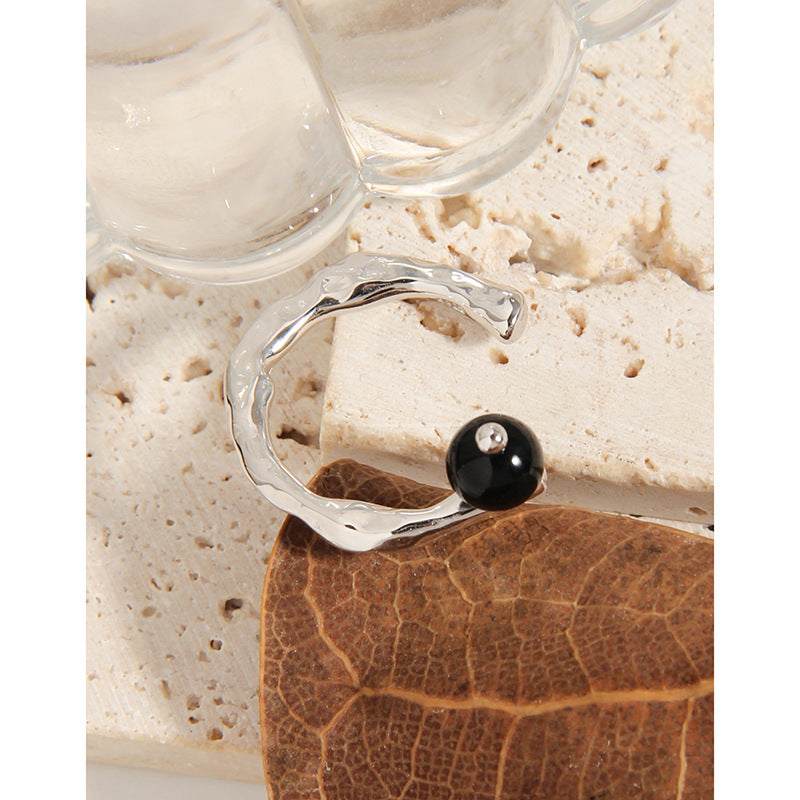 Luxury Irregular Black Onyx Ring