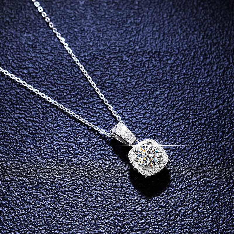 925 Silver Moissanite Pendant Necklace