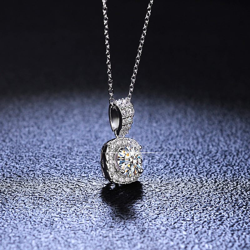 925 Silver Moissanite Pendant Necklace