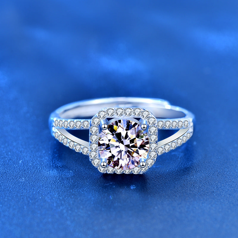 Moissanite diamond engagement ring