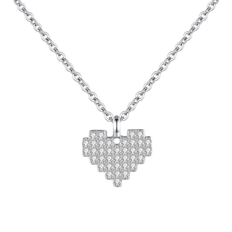 925  Silver Love Full Diamond Necklace