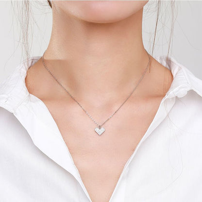 925  Silver Love Full Diamond Necklace