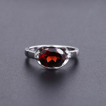 Natural Crystal Garnet Ring