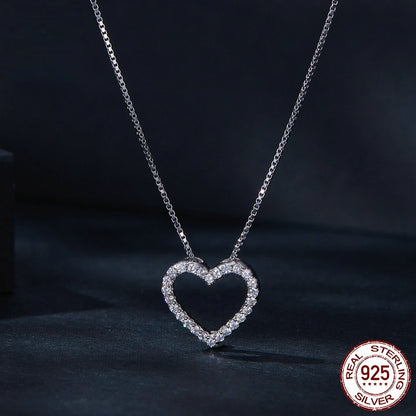 Heart-shaped Moissanite Necklace 925  Silver