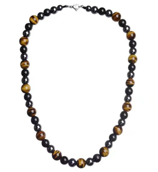 Hematite Obsidian Triple Protection Necklace