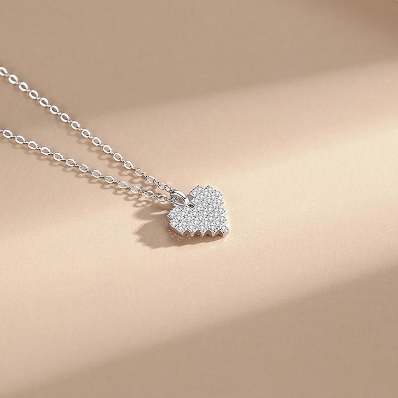 925  Silver Love Full Diamond Necklace