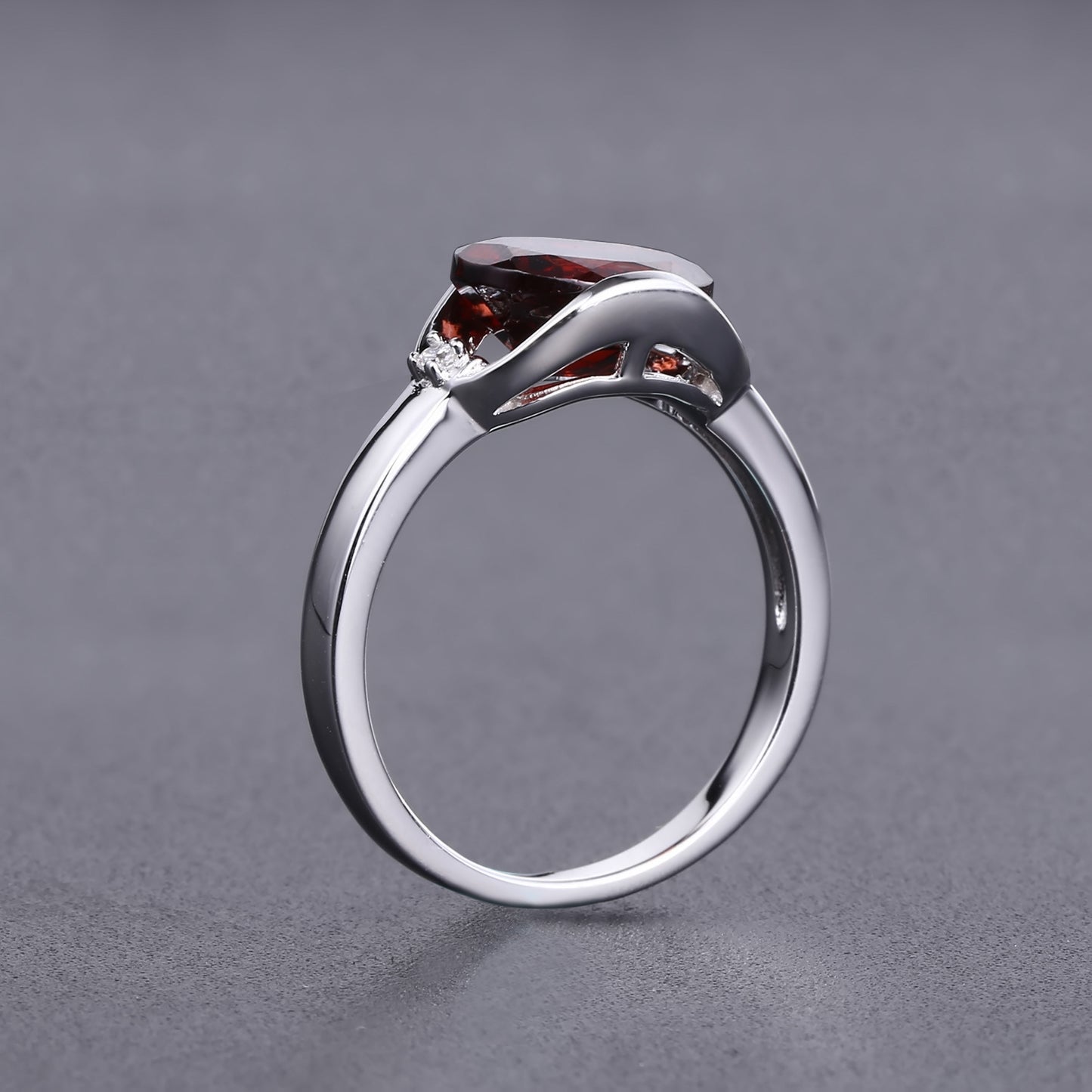 Natural Crystal Garnet Ring