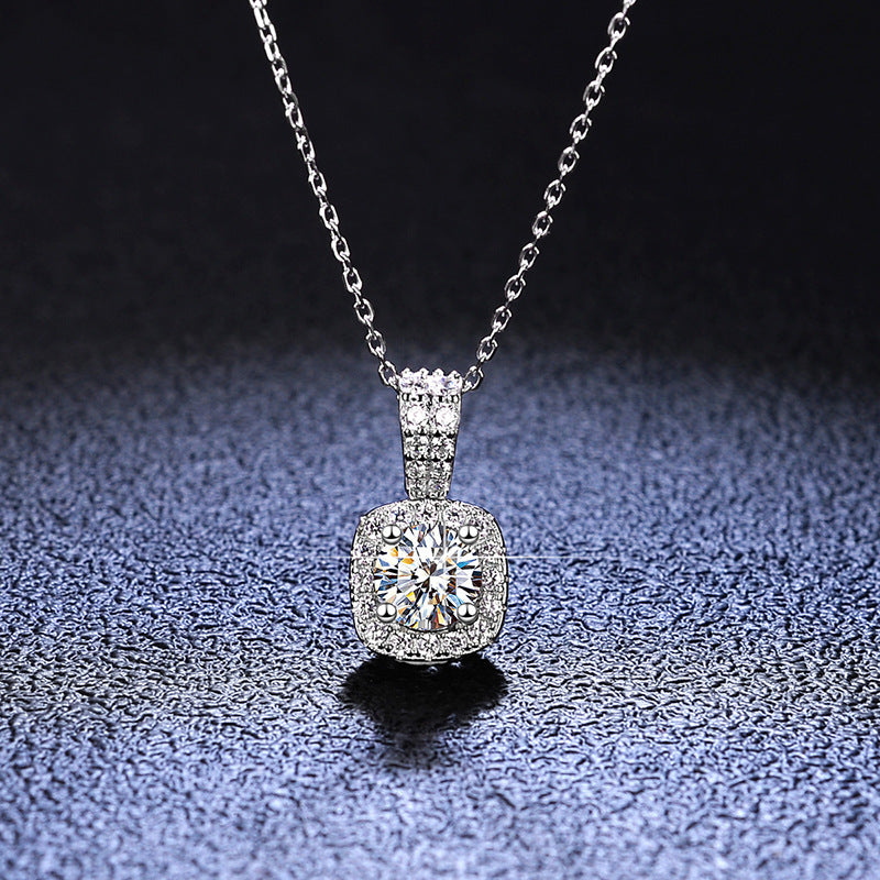 925 Silver Moissanite Pendant Necklace