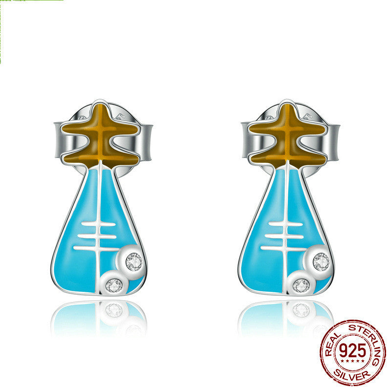 Mini Piano Note 925 Silver Stud Earrings