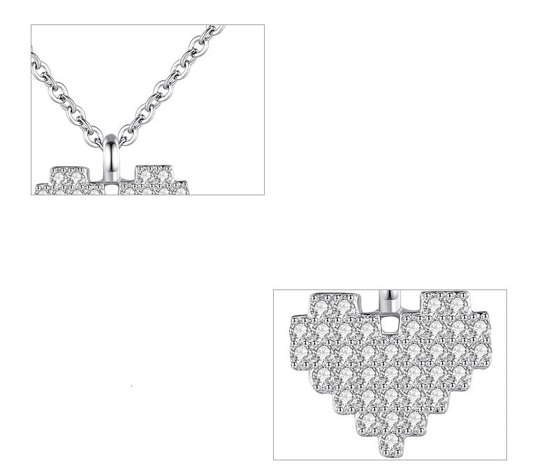 925  Silver Love Full Diamond Necklace