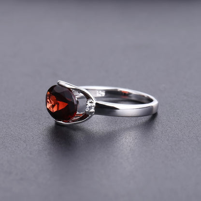 Natural Crystal Garnet Ring