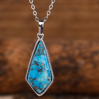 Geometric turquoise Natural-Stone Necklace