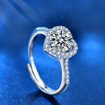 Moissanite Live Heart Diamond Ring